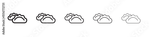 dumplings icon thin flat outline style vector sign