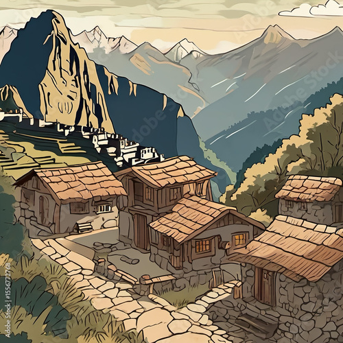 Machu Picchu Cottagecore GIF Art