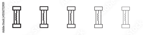 Electric fuse icon thin flat outline style vector sign