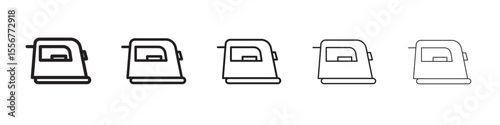 Electric Iron icon thin flat outline style vector sign