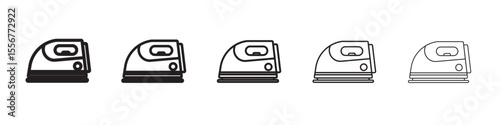 Electric Iron icon thin flat outline style vector sign