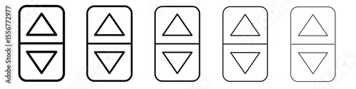 Elevator, lift button icon thin flat outline style vector sign
