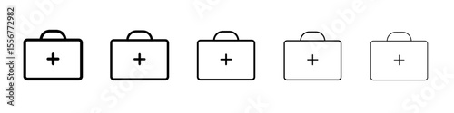 Emergency kit icon thin flat outline style vector sign