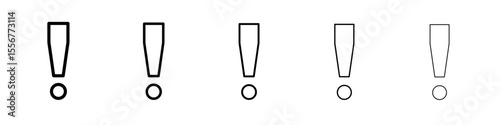 Exclamation icon thin flat outline style vector sign
