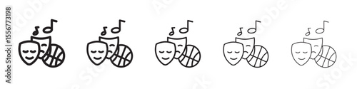 Extracurricular activities icon thin flat outline style vector sign