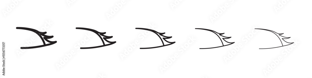 Fototapeta premium False eyelashes icon thin flat outline style vector sign