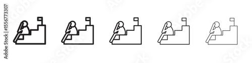 Fail or failure icon thin flat outline style vector sign
