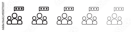Feedback icon thin flat outline style vector sign
