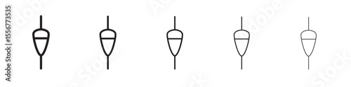 Fishing float icon thin flat outline style vector sign