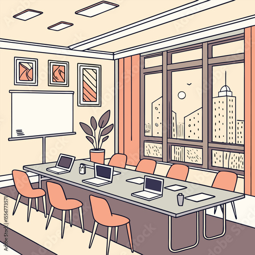 Vector of conference meeting room scene