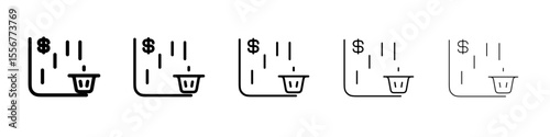 Food inflation icon thin flat outline style vector sign
