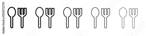 Food and restaurant icon thin flat outline style vector sign