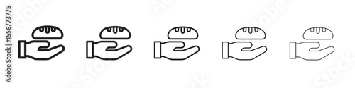 Food donation icon thin flat outline style vector sign