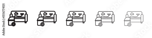 Furniture dry cleaning icon thin flat outline style vector sign