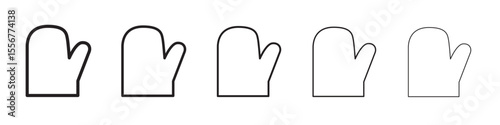 Garden gloves icon thin flat outline style vector sign