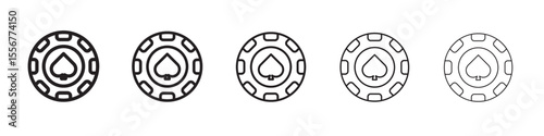 Gambling icon thin flat outline style vector sign