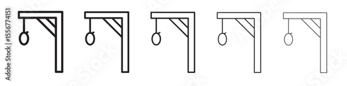 gallows icon thin flat outline style vector sign