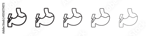 Gastritis icon thin flat outline style vector sign