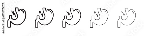 Gastritis icon thin flat outline style vector sign