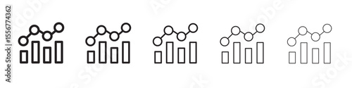 graph chart icon thin flat outline style vector sign