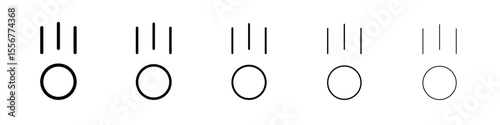 Gravity icon thin flat outline style vector sign