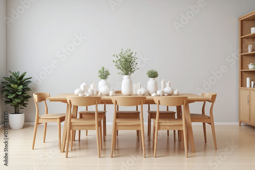 dining room with a wooden table and chairs