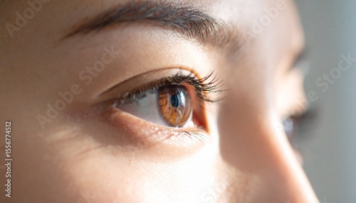 若い日本人女性の瞳のアップ