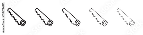 hand saw icon thin flat outline style vector sign