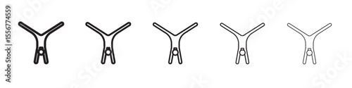 handstand exercise icon thin flat outline style vector sign