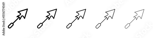 harpoon icon thin flat outline style vector sign