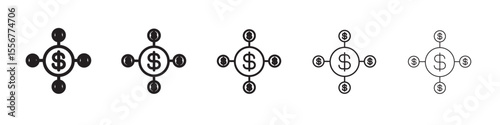 hedge fund icon thin flat outline style vector sign