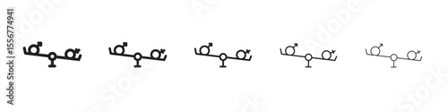 Hormone imbalance icon thin flat outline style vector sign