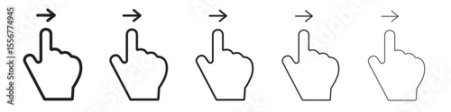 Horizontal swipe Flick Icon thin flat outline style vector sign