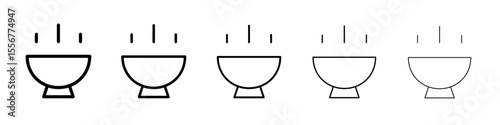 Hot meal icon thin flat outline style vector sign