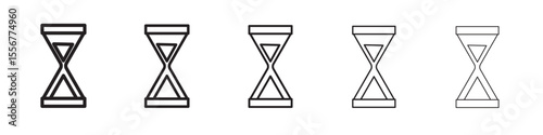 Hourglass icon thin flat outline style vector sign