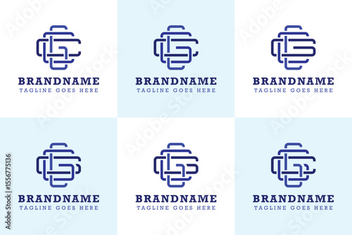 Letters CGC GCC CCG CGG GCG GGC Monogram Logo Set, suitable for any brand