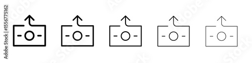 Increase money icon thin flat outline style vector sign