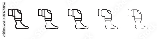 Knee Orthopedic Brace icon thin flat outline style vector sign