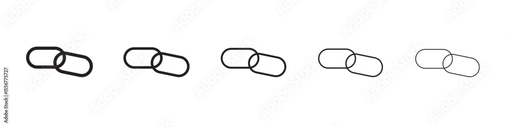 Link chain icon thin flat outline style vector sign Link chain icon thin flat outline style vector sign
