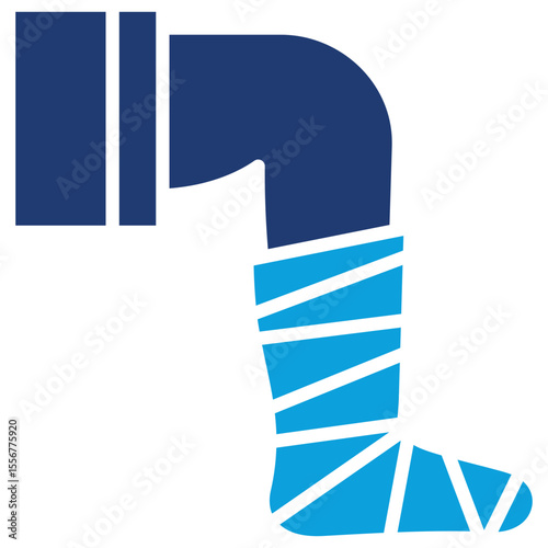 Leg Sling Flat Blue Icon