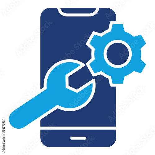 App Settings Flat Blue Icon