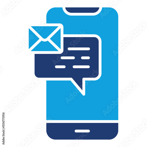 Chat Message Flat Blue Icon