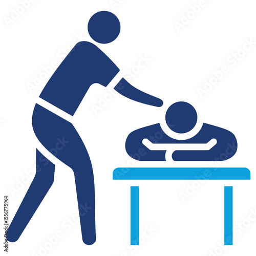 Massage Flat Blue Icon