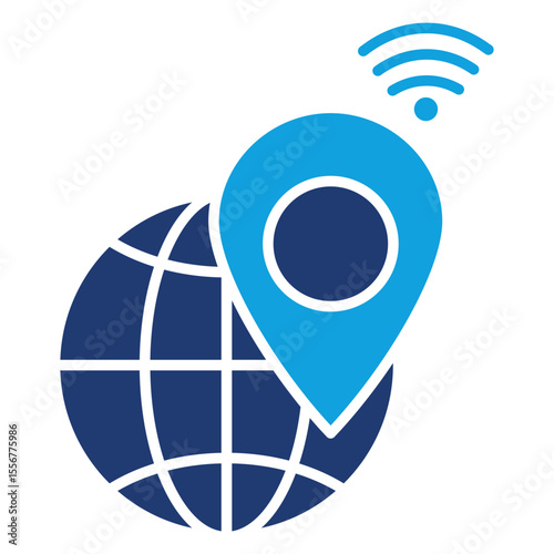 Location Access Flat Blue Icon