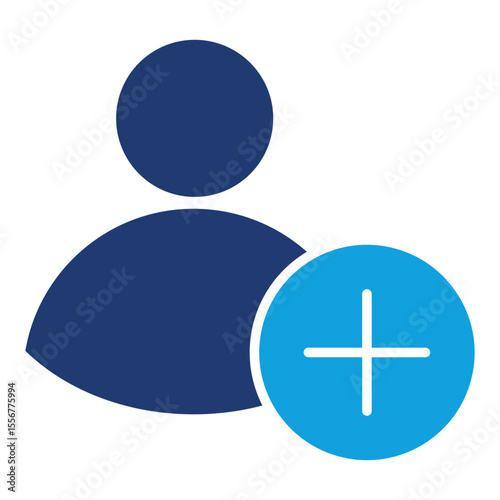 Add Contact Flat Blue Icon
