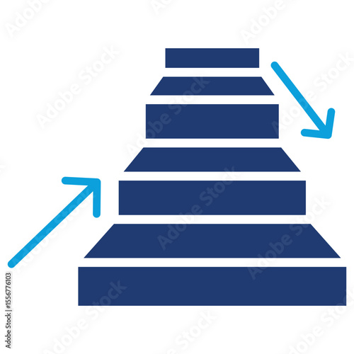 Stair Flat Blue Icon