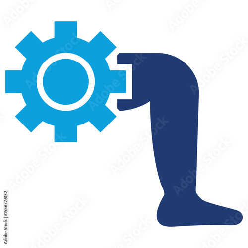 Biomechanics Flat Blue Icon