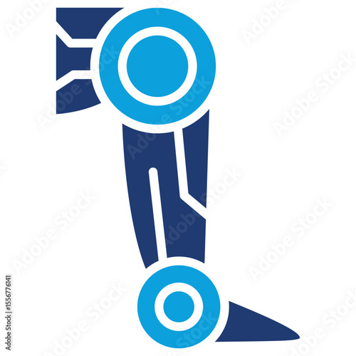 Prosthesis Flat Blue Icon