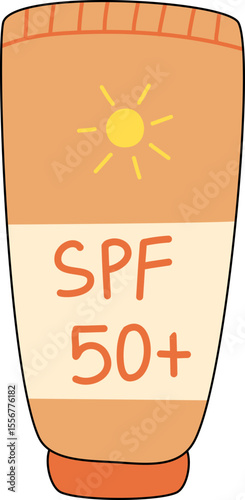 Sunscreen Bottle Illustration