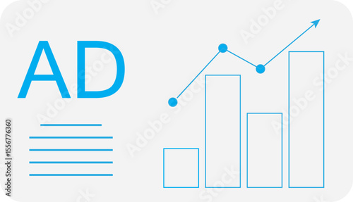 business graph with arrow Online Digital Marketing E commerce and website Advertisement Concept 